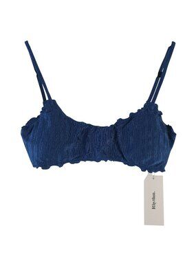 NEW Rhythm Pacific Rib Crop Top Dark Blue Size Large Adjustable Straps Gold-Tone